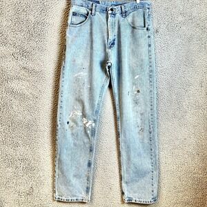 Vintage Wrangler Cowboy Cut USA Jeans 31x32 Distressed Worn Western Denim